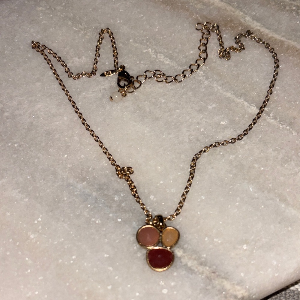Avon Modern Romance Jewelry Necklace 17" Chain Pink Gold Tone